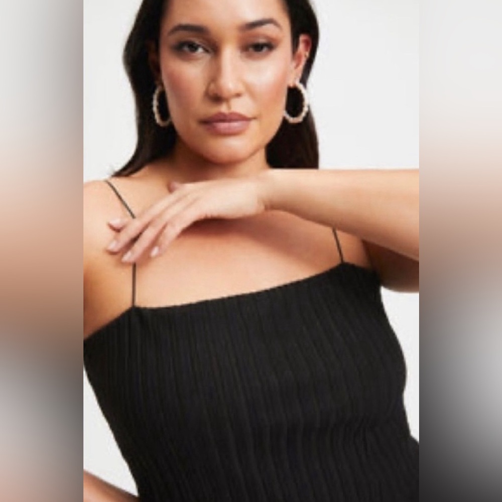 NWT Good American Wide Rib Tube  Tank in Black
